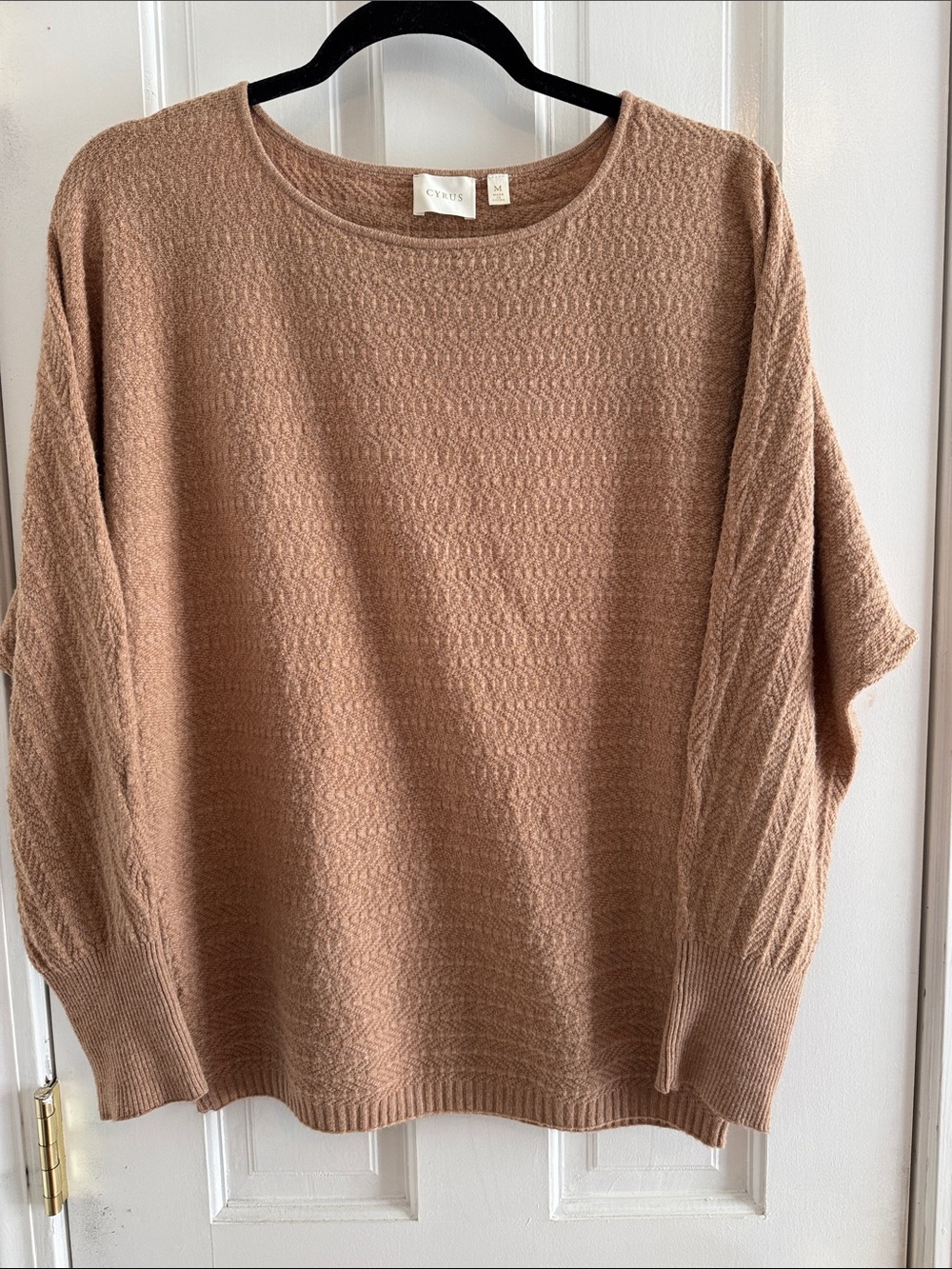 Cyrus Scoopneck Knit Sweater in Camel Brown